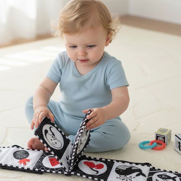 libro de tela sensorial alto contraste