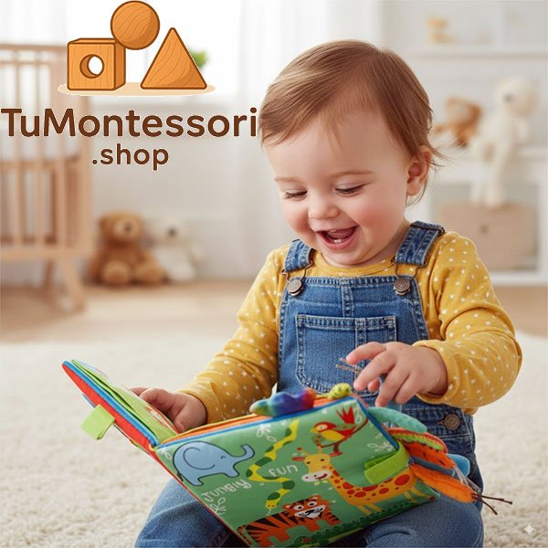 Libro tejido en tela interactivo para bebés