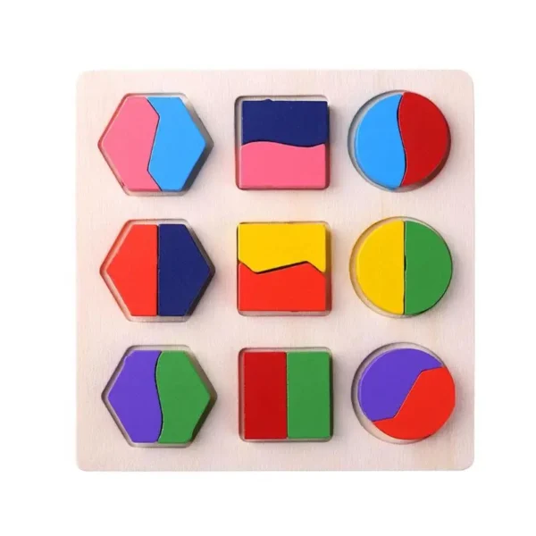 Puzzle Montessori de Madera con Figuras Geométricas - B