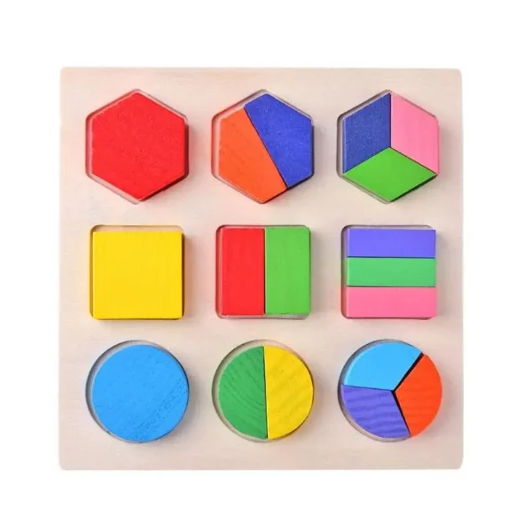 Puzzle Montessori de Madera con Figuras Geométricas - C