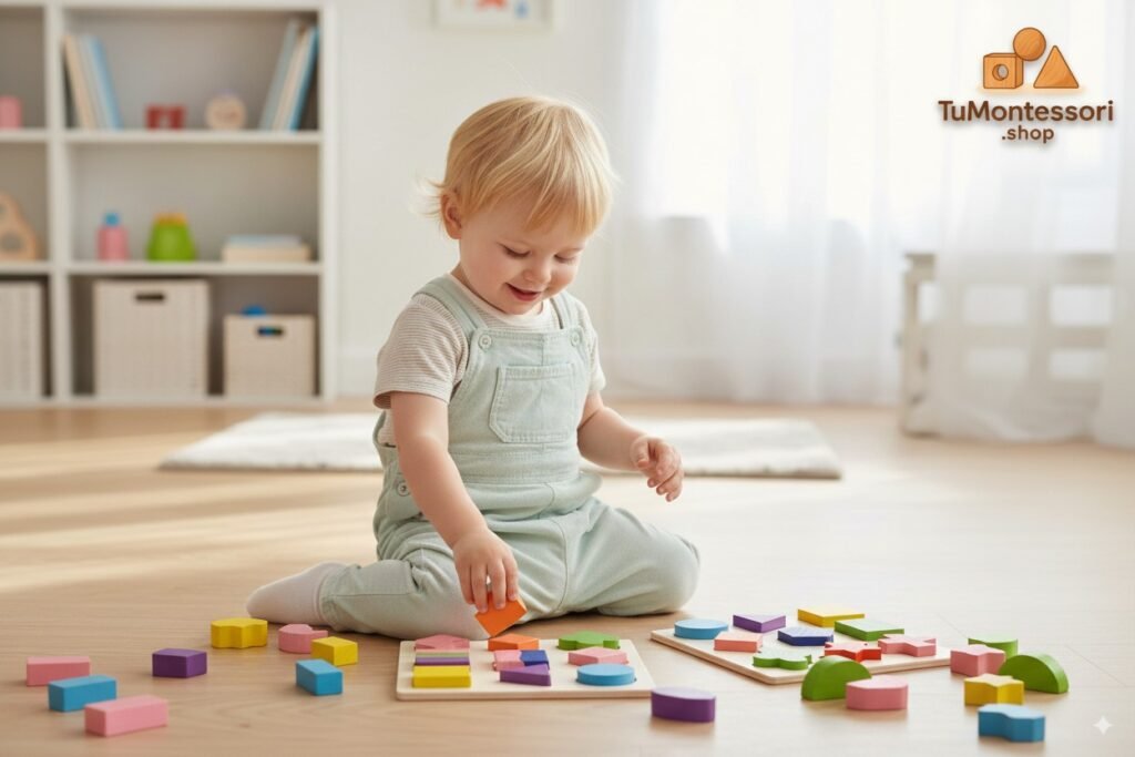 Puzzle Montessori de Madera con Figuras Geométricas